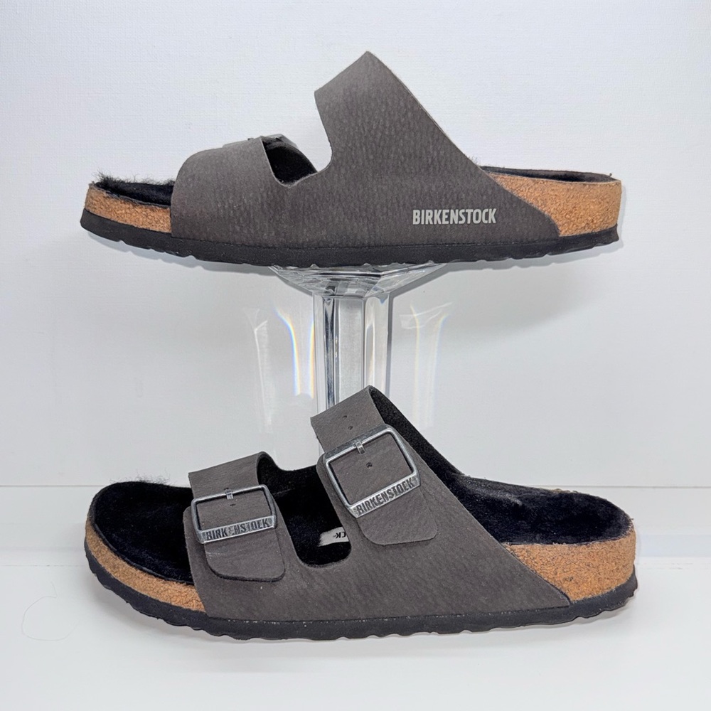 BIRKENSTOCK ARIZONA SHEARLING DESERT DUST BLACK - Picture 4 of 10